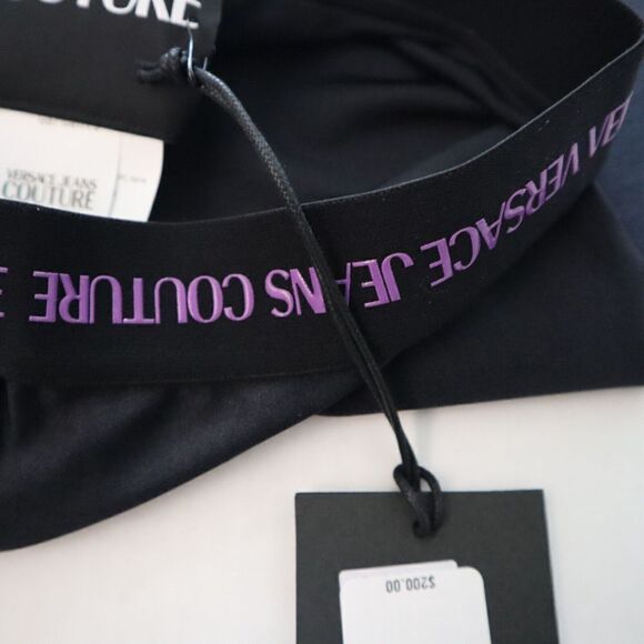 Versace Jeans Couture Women Sz 38 US 2 Black Sumatra Logo Waistband Leggings $20 - Picture 5 of 8